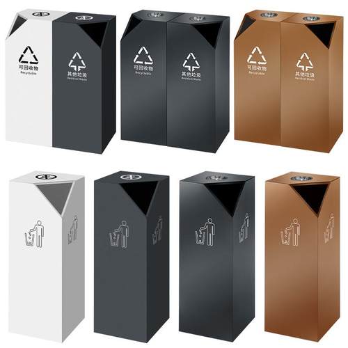 酒店烟灰缸大堂烟灰桶金属不锈钢商用垃圾桶方形酒店垃圾桶