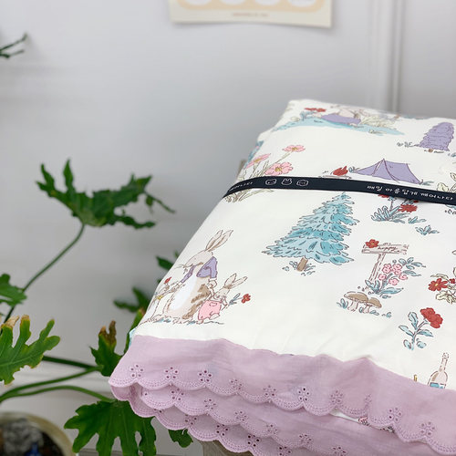 全棉复古花边大豆夏凉被可水洗纯棉空调被纯棉小碎花款夏季薄被子