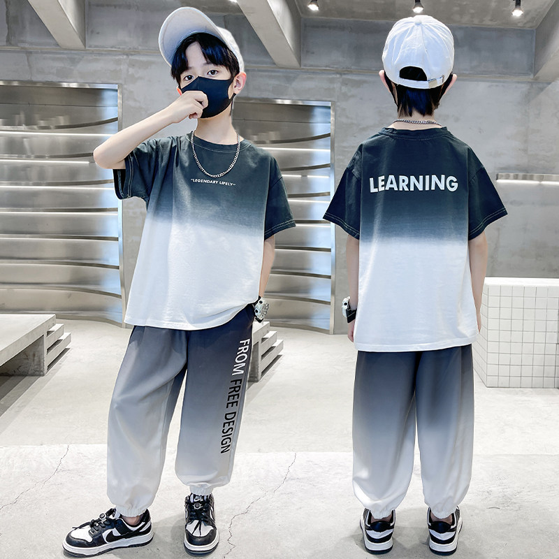新品男童夏装套装j2023新款中大儿童装夏季短袖男孩帅气时髦网红