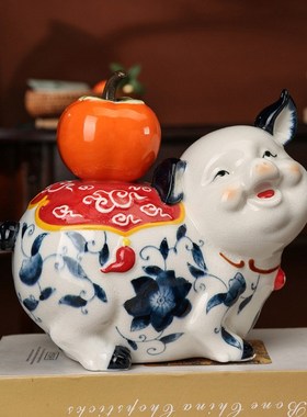 事事如意陶瓷招财生肖猪摆件家居客厅酒柜玄关装饰品乔迁新居礼品