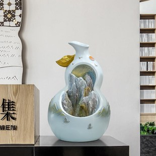 國潮風(fēng)葫蘆流水噴泉擺件客廳玄關(guān)電視柜裝 飾喬遷新居開業(yè)送禮