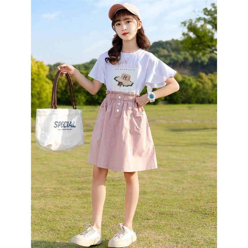 女童夏天裙子2024夏装新款中大儿童夏季半身裙套装连衣裙