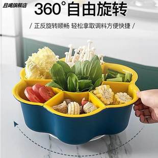 推荐 火锅店蔬菜拼盘篮子双层洗菜盆旋转沥水篮厨房家用大号多功能
