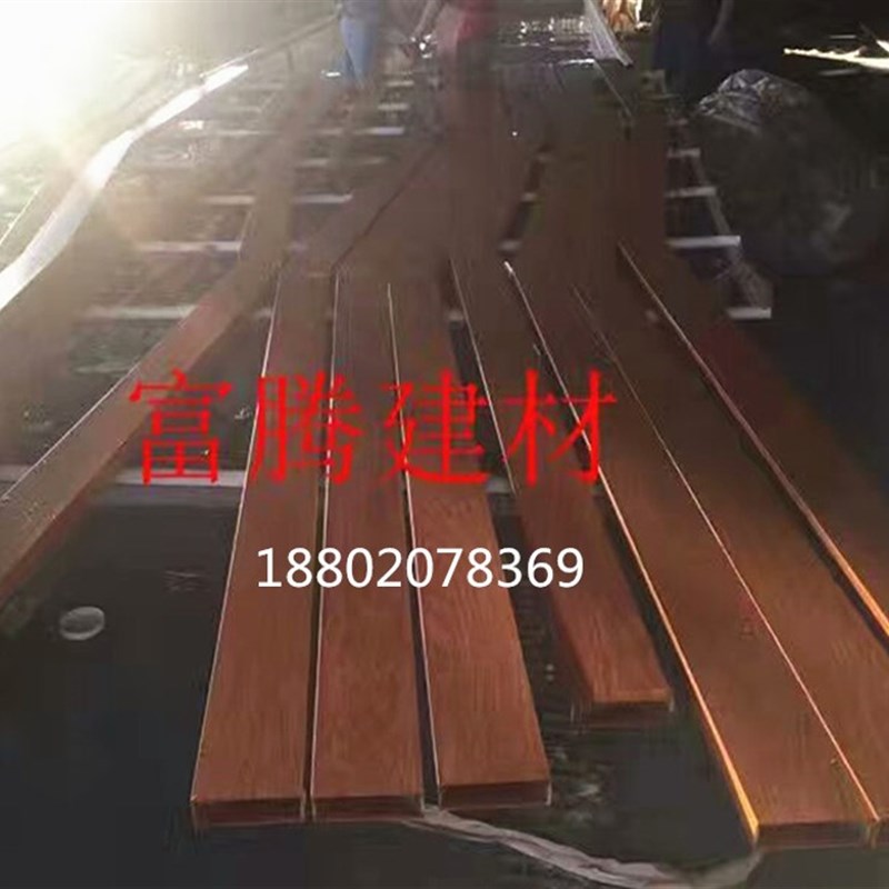 木纹铝管造型铝方通吊顶焊接铝管订做生产弧形铝方管U室外方管100
