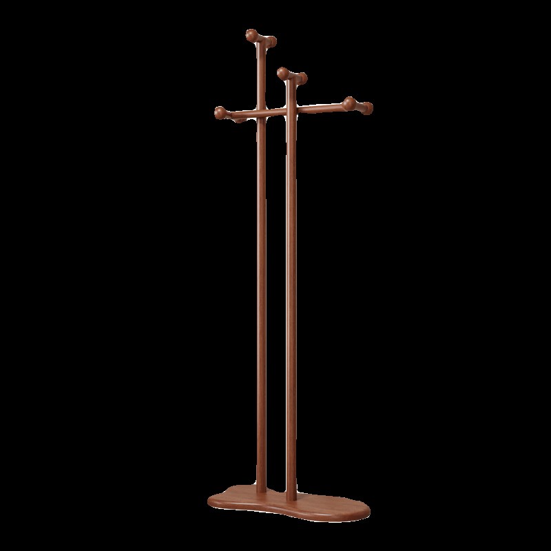 实木衣帽架挂衣架落地卧室客厅立式家用双杆艺术感简约时尚衣服架
