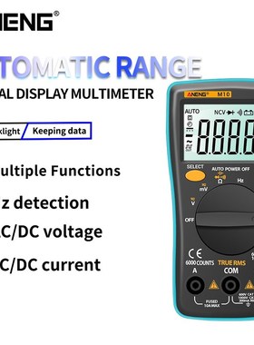 M10 Digital Multimeter Transistor Tester og 6000 counts Mult
