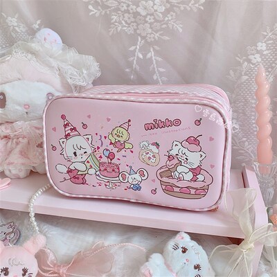 雪岛商店mikko联名可爱化妆包大容量便携手提分区旅行防水收纳包