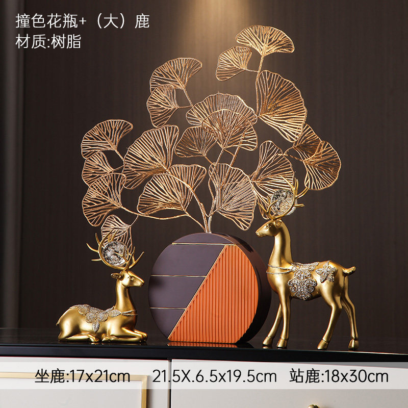 小众高货茶台艺术花瓶摆件轻奢高档玄关电视柜客厅创意干花家居装图片