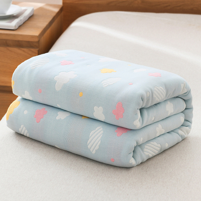 纯棉毛巾被儿童婴儿双人单人六层纱布盖毯夏季薄款被子午睡小毯子