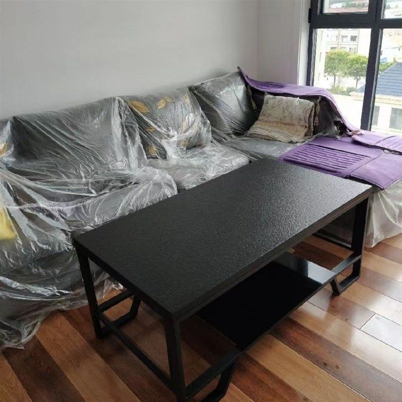 火烧石面板定制茶几电视柜餐桌台面家用转盘功夫茶台面板室外黑色