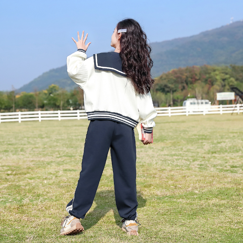 网红女童春装套装2023t新款洋气大童春秋款儿童时髦女孩运动两件