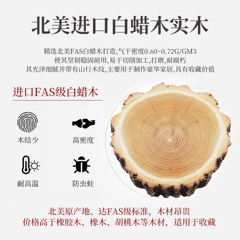 美式实木梳妆台白蜡木化妆台卧室化妆桌简约化妆柜带梳妆镜妆凳