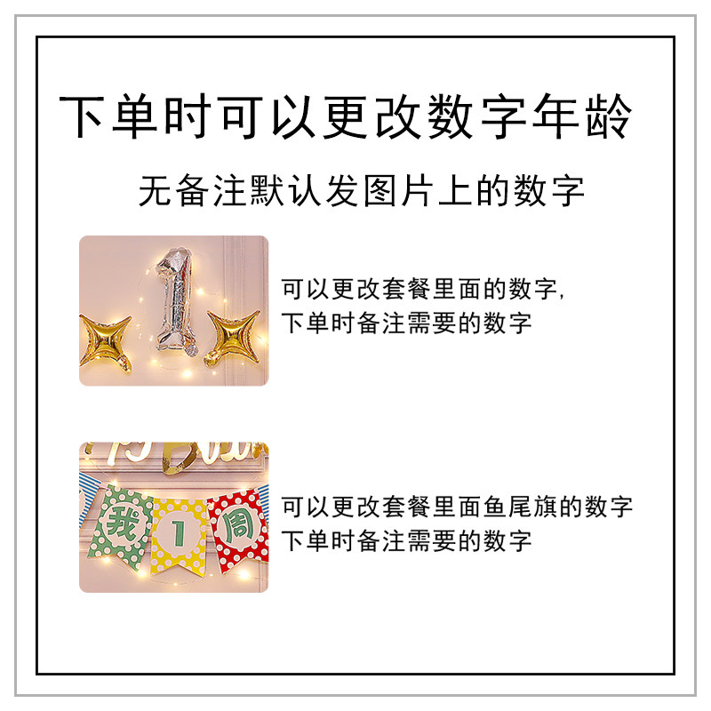 生日装饰周岁布置男女孩宝宝儿童派对场景布置道具桌飘气球背景墙