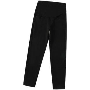 牛仔显瘦加绒加厚托腹长裤 加肥200斤外穿秋冬老爹裤 孕妇裤 加大码