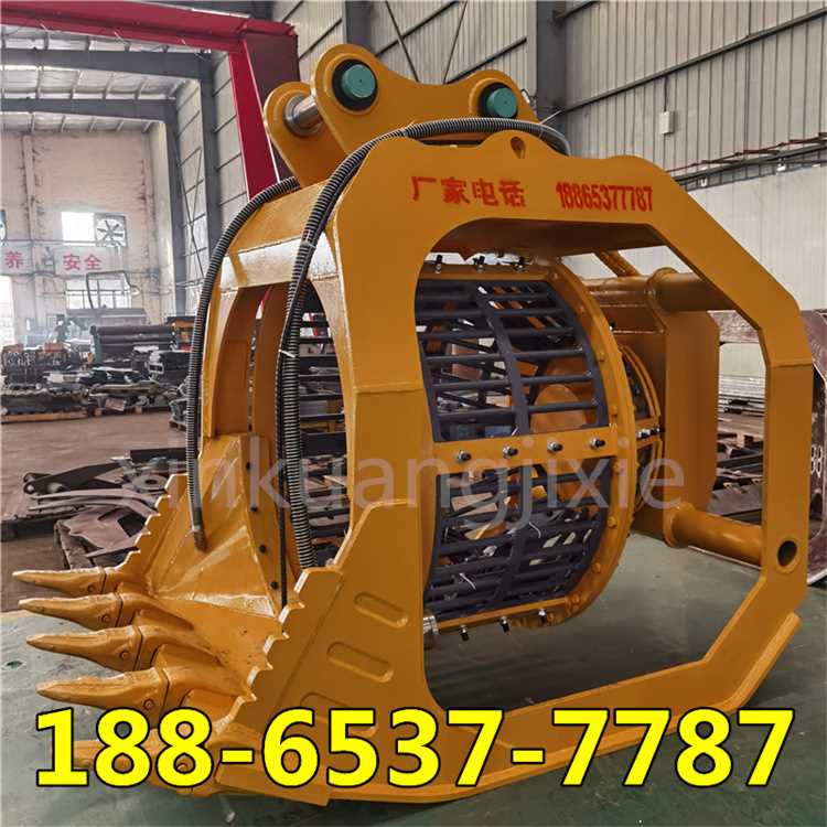 。20吨挖掘机旋转 筛矿用河道z洗砂筛分笼 碎石斗滚筒旋转筛分笼