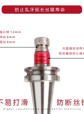 数控刀柄BTe30 40 50ETP16/20/25 /32/40刚性伸缩浮动攻牙攻丝刀