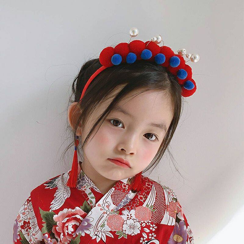 速发戏曲头饰大全中国风京剧戏曲发箍头饰扭扭棒毛球古风儿童喜庆