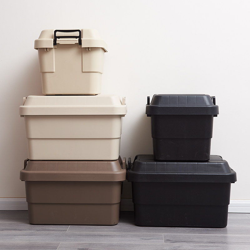 加厚型整理箱塑料收纳箱客厅厨房车用后备置物箱储物箱有盖厂家