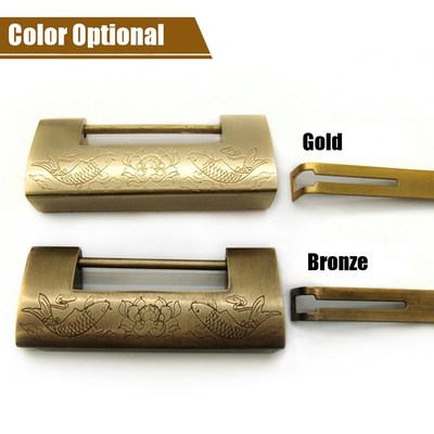 Gold/Bronze Chinese Vintage Antique Lateral Opening Padlock