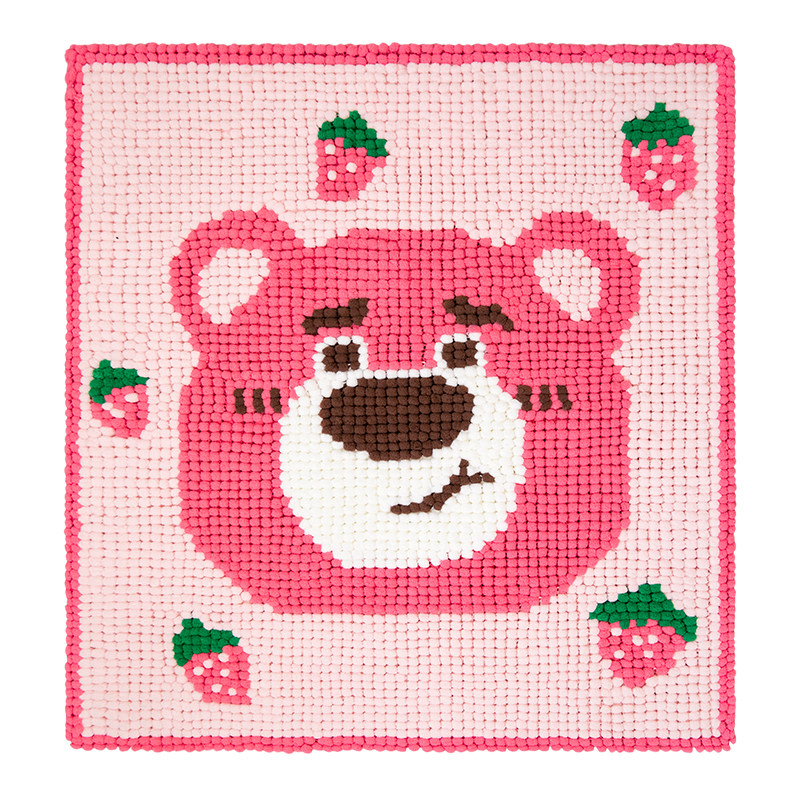 雪球粒diy手工编织草莓熊像盖素毯材料包秋冬可爱毛线办公披肩毯,服饰配件/皮带/帽子/围巾,DIY编织材料包,淘宝优惠券,粉丝福利购,淘宝优惠卷