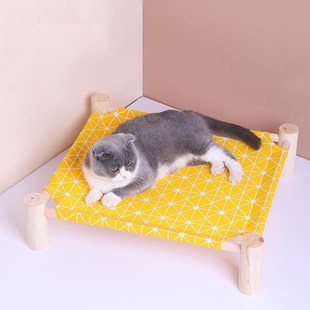 猫窝狗窝木质四季 宠物行军床夏季 可用猫垫子可拆洗透X气猫窝行军