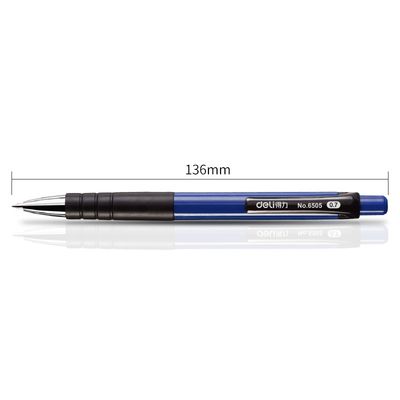 得力6505f圆珠笔0.7商务办公用品文具多色6546按压式子弹头油笔