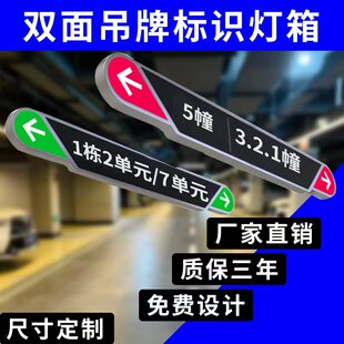 地下车库双面镂空发光指示牌商场停车场吊牌灯箱车站指向牌导视牌