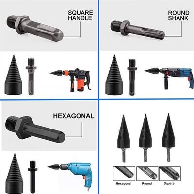 38/42/45mm U shape Firewood Splitter Drill Bit Round/Hex/Squ