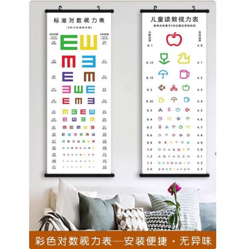视力测试表国际标准家用儿童幼儿园卡通E字近视测视力图测视力图