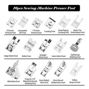 Hem Presser 16Pcs Set Domestic Kit 推荐 Feet Spare Foot