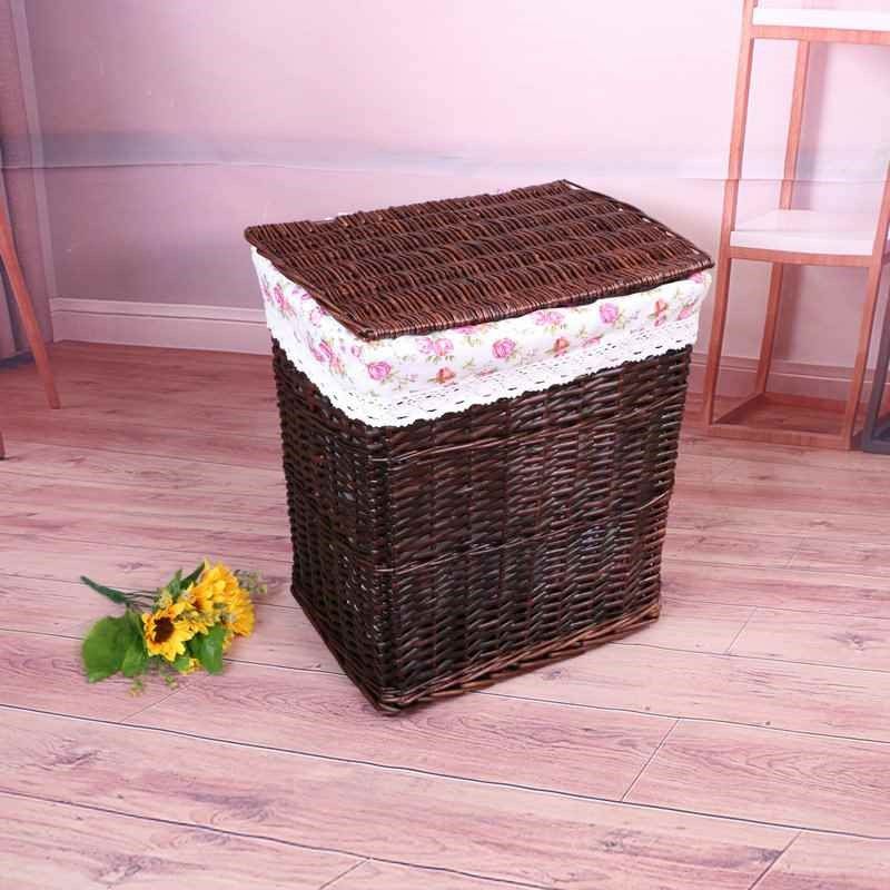 【折扣店】藤编脏衣篮编织收纳筐带盖布艺脏衣篓柳编衣物整理箱,收纳整理,其他收纳篮,淘宝优惠券,粉丝福利购,淘宝优惠卷
