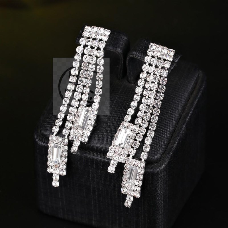 新品。Popular Earrings Jewelry simple long exquisite diamond