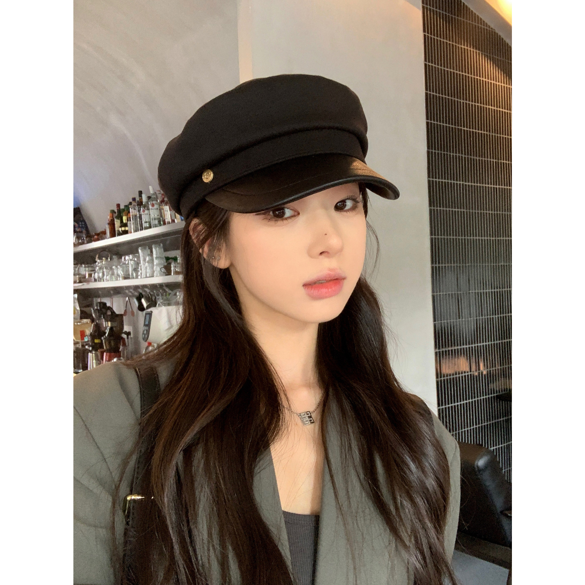 时尚网红款拼接八角帽子女时尚显瘦小帽遮时装帽平顶帽休闲鸭舌帽,服饰配件/皮带/帽子/围巾,帽子,淘宝优惠券,粉丝福利购,淘宝优惠卷