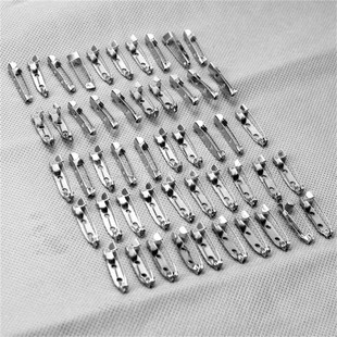 Back Broach Hole Badge Pins Bar Brooch Safety Silver 50Pcs