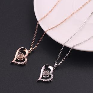 100 Round You 新品 Pendant Necklace Love Languages Heart