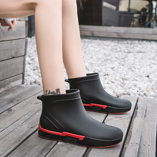 雨鞋女时尚款外穿雨靴水鞋胶鞋套鞋加绒女士保暖短筒防滑时尚洗车