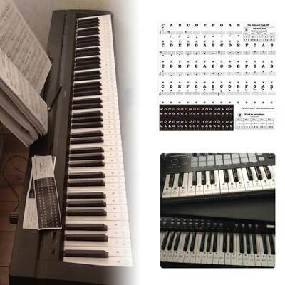 速发Sticker Piano Electronic Keyboard White-Keys Transparent