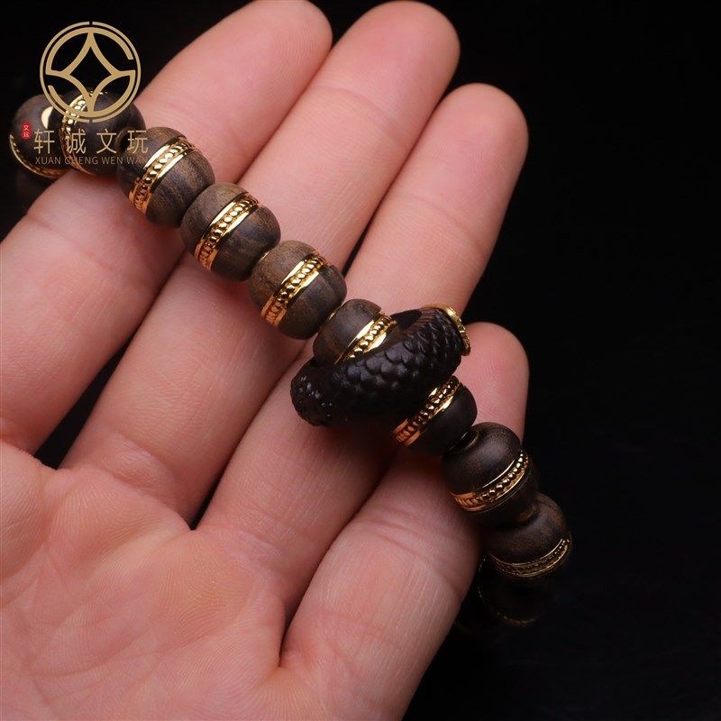 古法金配件天然沉香木老型镶嵌桶珠龙纹跑环搓金DIY文玩配饰手串,饰品/流行首饰/时尚饰品新,沉香,淘宝优惠券,粉丝福利购,淘宝优惠卷