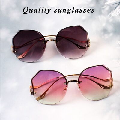 推荐2021 Rimless Sunglasses Fashion Sunglasses Women Tide Va