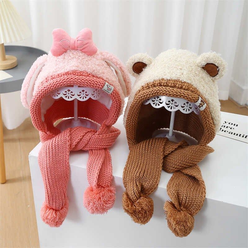 新款儿童帽子男潮秋冬宝宝毛线帽可爱超萌女孩防风护耳加绒保暖帽,童装/婴儿装/亲子装,多件套 帽子、围巾、手套等组合,淘宝优惠券,粉丝福利购,淘宝优惠卷