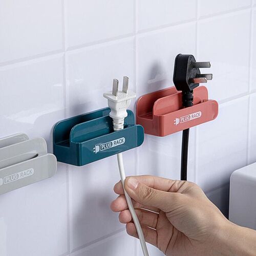 Plug Hook Rack Wall Mounted Holder Home Organizer Kitchen T