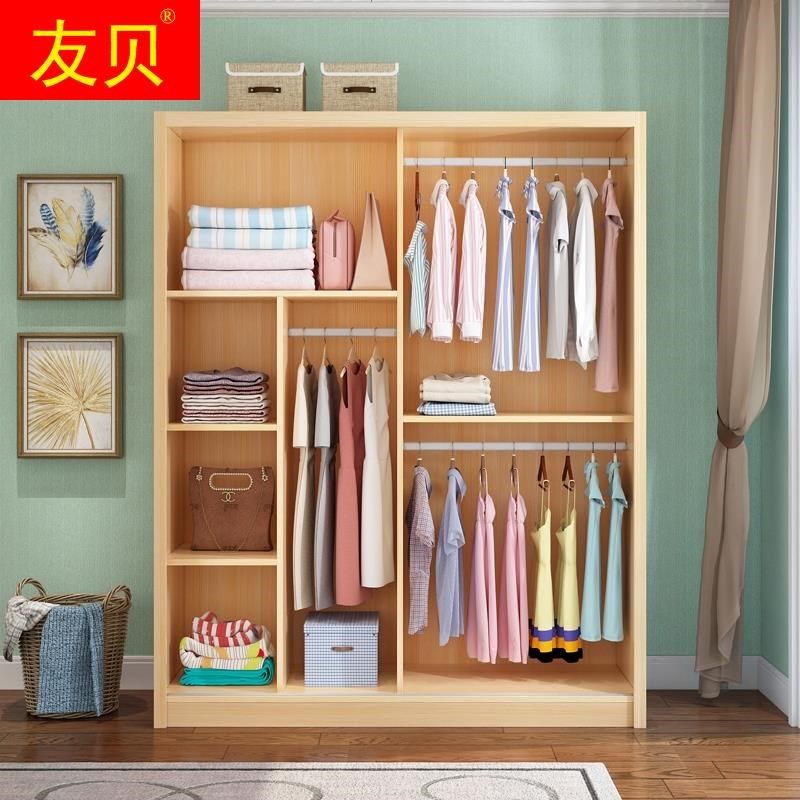 新款两扇门1.5米衣柜1.5m宽80长推拉门2m一米五120高150实木100cm