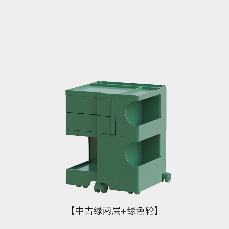 小推车置物架床头化妆品收纳柜网红ins风可移动旋转多功能收纳架