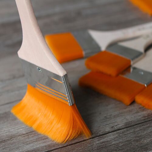 Flat Nylon Hair Wooden Penholder Oil Painting Brush Acrylic