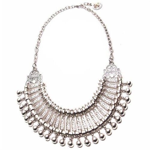 小众高货Collar Coin Necklace Pendant Vintage Crystal Boho Bi