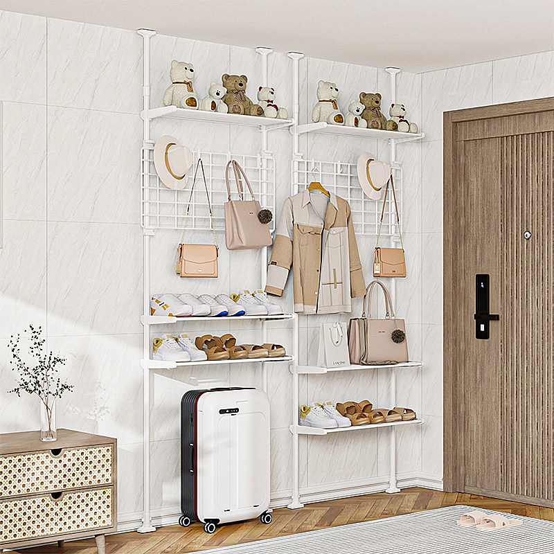 顶天立地置物架入户玄关隔断收纳衣帽架进门后门口挂衣架鞋架一体,收纳整理,衣帽架,淘宝优惠券,粉丝福利购,淘宝优惠卷