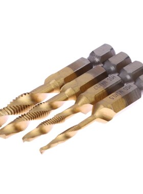 4pcs/set Spiral Pointed Taps Tapping Thread Forming 1/4 Inch
