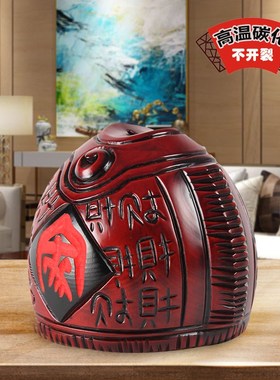 桃木存钱罐进门玄关装饰摆件客厅风水镇宅招财家居创意储蓄罐礼物