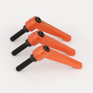 橘黄色可调位紧定手柄螺丝7字型把手L型旋转锁紧扳手M5M6M8M10M12