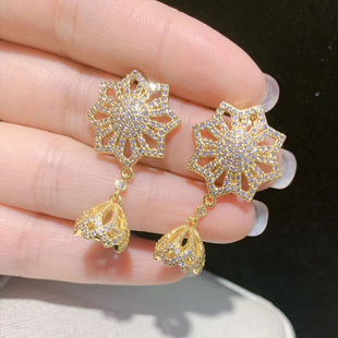 DIY手工材料配件银扣耳坠女气质耳环长款饰品串水晶珍珠流苏耳饰